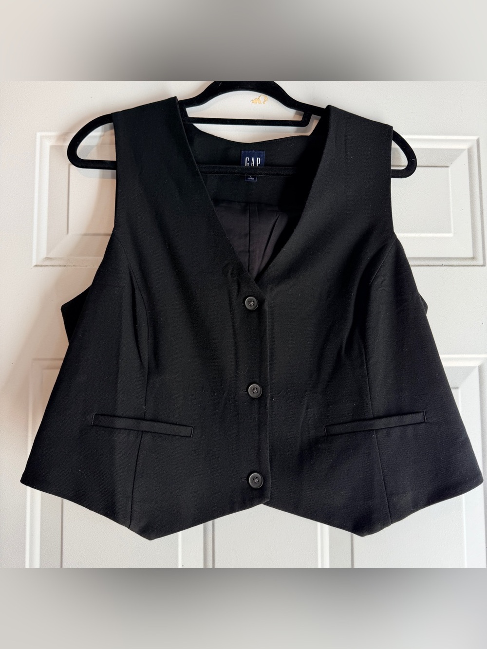 GAP Women's Black Button Up Suit Vest Business Size Large